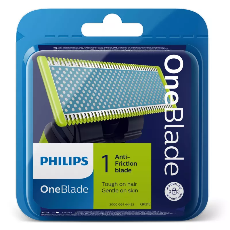 Philips Norelco OneBlade OneBlade QP215/50 antifricción, cuchilla de afeitar, multicolor, 4 mes(es), Philips, Philips OneBlade, 1 ud.