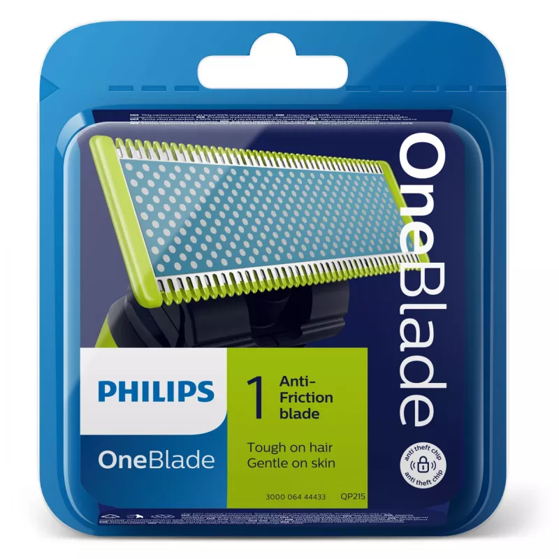 Philips Norelco OneBlade OneBlade QP215/50 antifricción, cuchilla de afeitar, multicolor, 4 mes(es), Philips, Philips OneBlade, 1 ud.