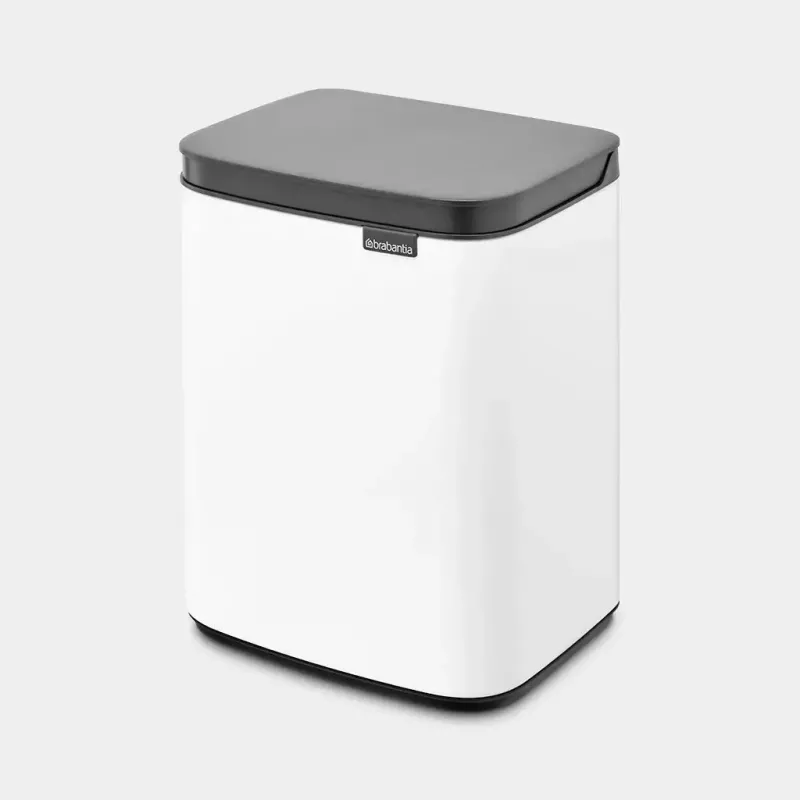 Cubo de basura Brabantia Bo 4 L rectangular acero negro blanco