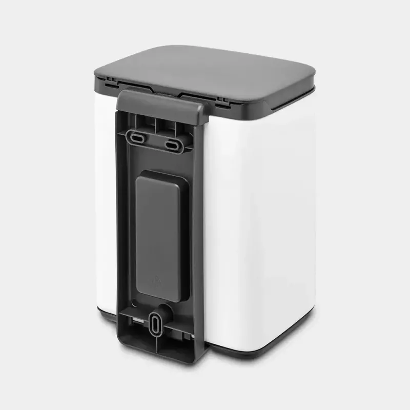 Cubo de basura Brabantia Bo 4 L rectangular acero negro blanco