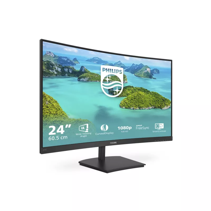 Monitor Philips E Line 241E1SCA/00 59,9 cm (23,6 pulgadas) 1920 x 1080 píxeles Full HD LCD negro