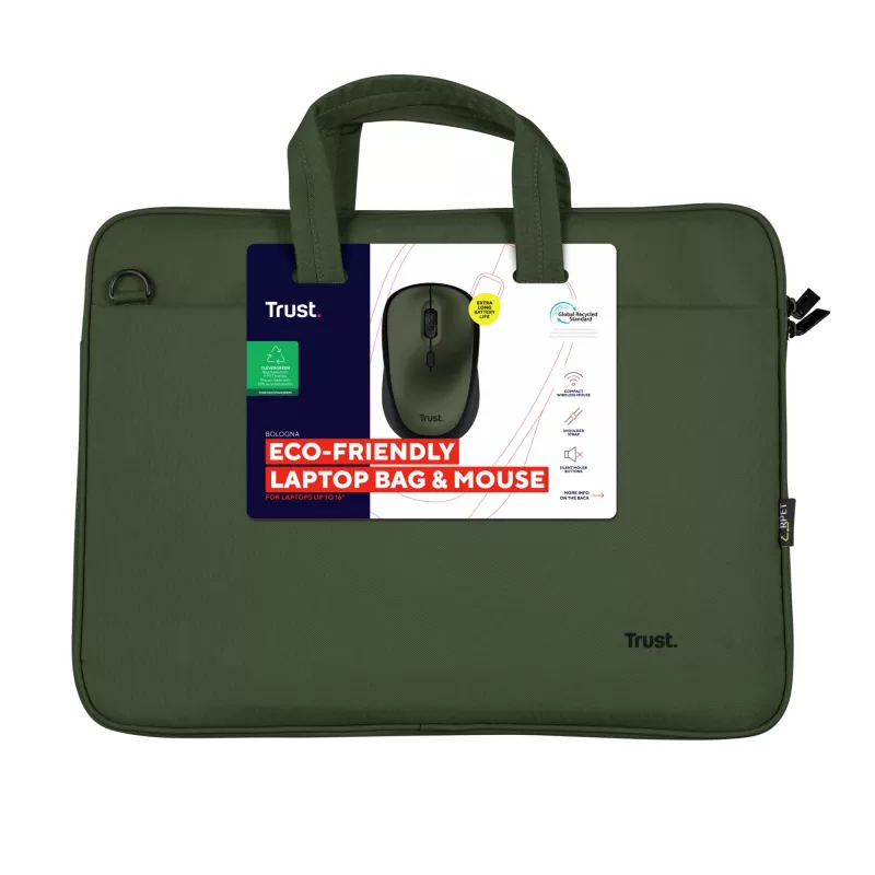 Trust Bologna Maletín 40,6 cm (16 inch) verde