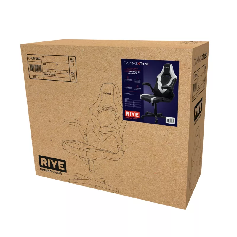 Silla gaming universal Trust GXT 703W RIYE negra blanca 140 kg