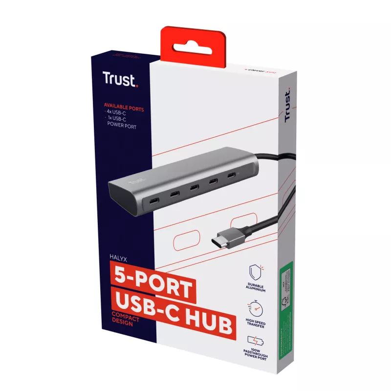 Trust Halyx USB 3.2 Gen 1 (3.1 Gen 1) Type-C plata