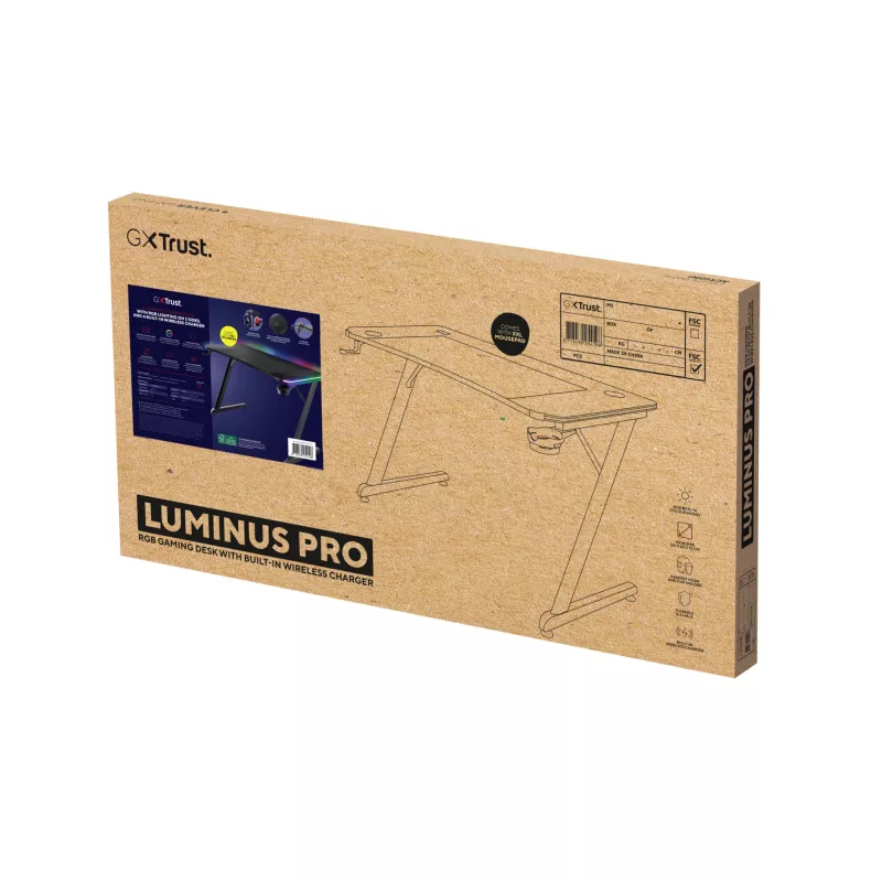 Mesa Trust GXT 710 Luminus Pro negra rectangular ABS/PC 1200x600x740mm