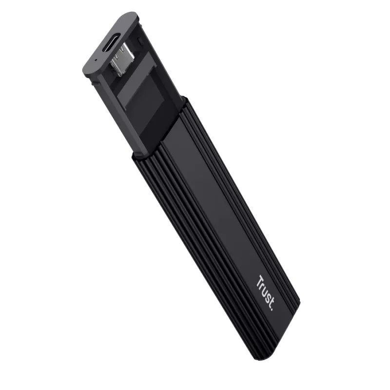 Carcasa SSD TRUST 25806 negra para M.2, unidad única, hasta 4 TB, USB Type-C 10 Gbit/s (USB 3.2 Gen 2)