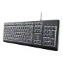 Teclado con cable de tamaño completo TRUST Primo Illuminated USB QWERTZ alemán, 104 teclas, negro, cable de 1,8 m