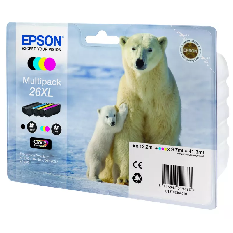 Epson Eisbär Multipack 4 colores 26XL Claria Premium Ink