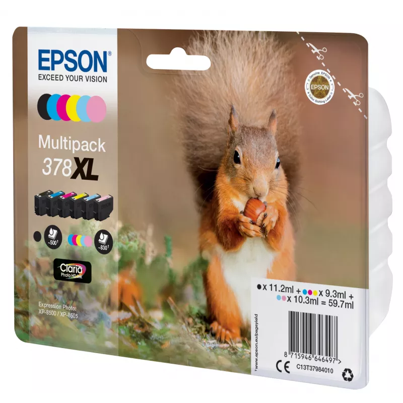 Epson Squirrel Multipack 6 colores 378XL Claria Photo HD tinta
