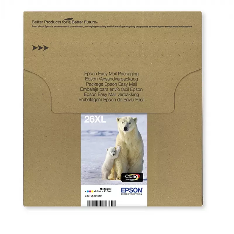 Epson 26XL EasyMail Claria Premium multipack de tinta, 4 colores (C13T26364511)