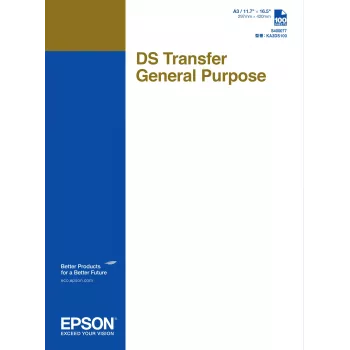 Papel de transferencia Epson C13S400077 para impresión por inyección de tinta, A3 (297×420 mm), 100 hojas, 87 g/m²