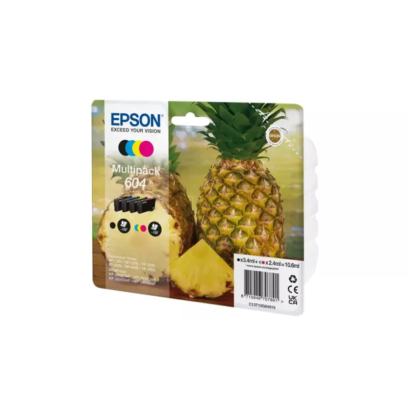 Epson 604 tóner 4 uds. Original rendimiento estándar negro, cian, magenta, amarillo
