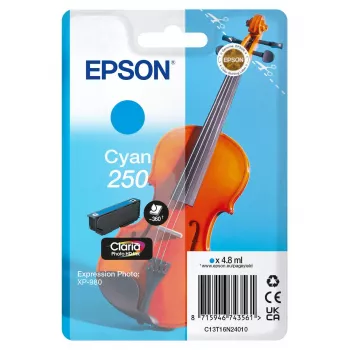 Tóner Epson 250 Claria Photo HD cian Original, envase individual 4,8 ml