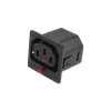 ACT C13 IEC Lock Net Entree (1x salida) - negro, PA135015BK, C13, negro, rojo, conector hembra, recto, termoplástico, 2000 V