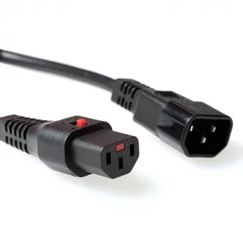 ACT Cable de alimentación C13 IEC Lock - C14 negro 1,5 m, PC1003