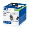 Regleta de alimentación ACT AC2430 — 3 tomas de corriente Type-F, 230 V, 16 A, cable de 1,5 m, blanca