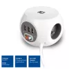 Regleta de alimentación ACT AC2430 — 3 tomas de corriente Type-F, 230 V, 16 A, cable de 1,5 m, blanca