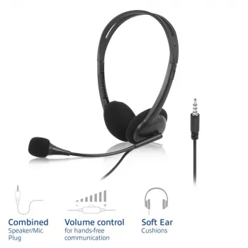 ACT Auriculares con conector hembra de audio de 3,5 mm