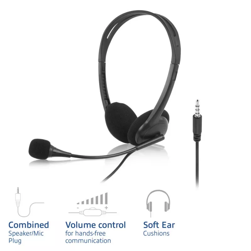 ACT Auriculares con conector hembra de audio de 3,5 mm