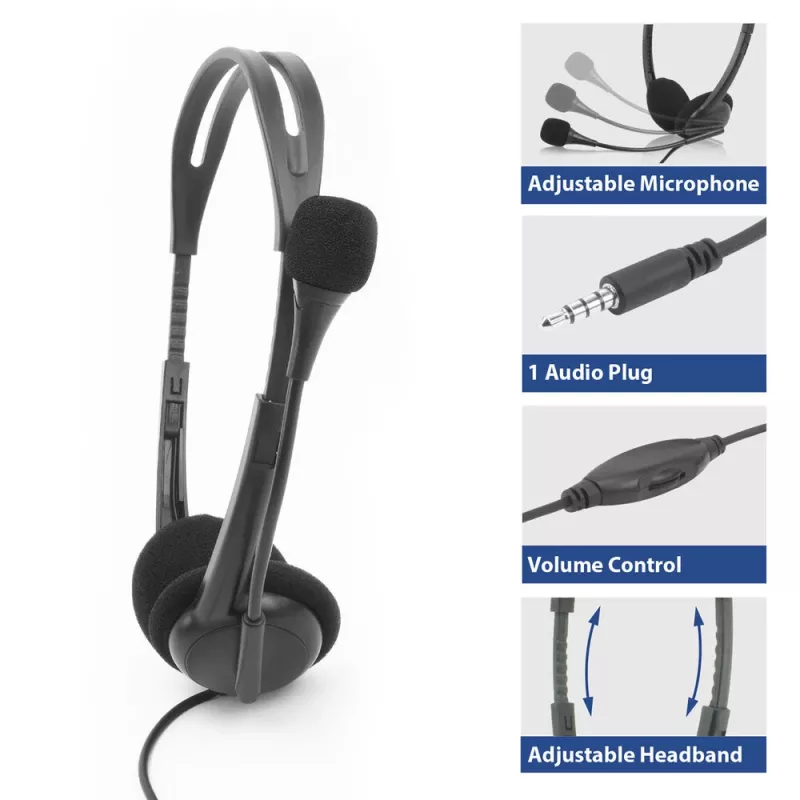 ACT Auriculares con conector hembra de audio de 3,5 mm