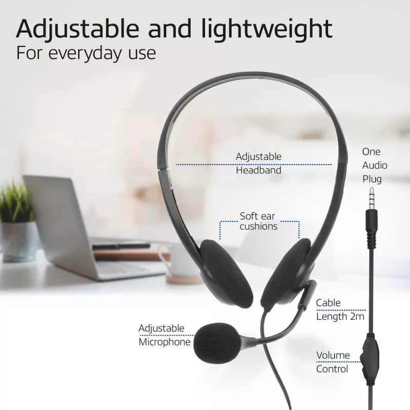 ACT Auriculares con conector hembra de audio de 3,5 mm