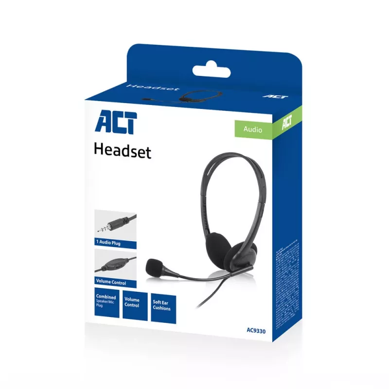 ACT Auriculares con conector hembra de audio de 3,5 mm