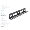 Bandeja de gestión de cables bajo escritorio ACT 80 cm – bandeja de acero horizontal recta 800×140×100 mm