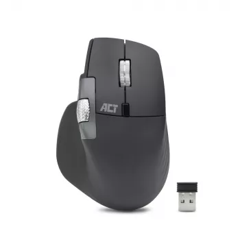 ACT AC5147 ratón inalámbrico, Bluetooth/USB, clic silencioso, 4800 DPI, gris
