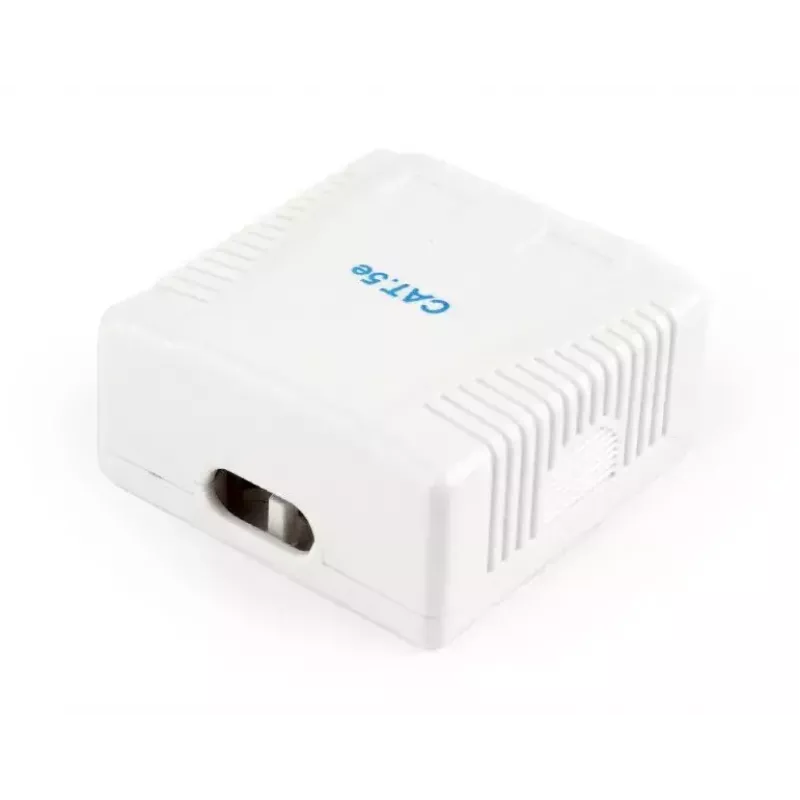 Gembird NCAC-2U5E-01 toma de red de superficie, 2x RJ45 Cat5e, blanco