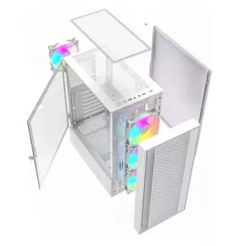 Caja de ordenador Fornax 4000 ARGB, ATX, blanca