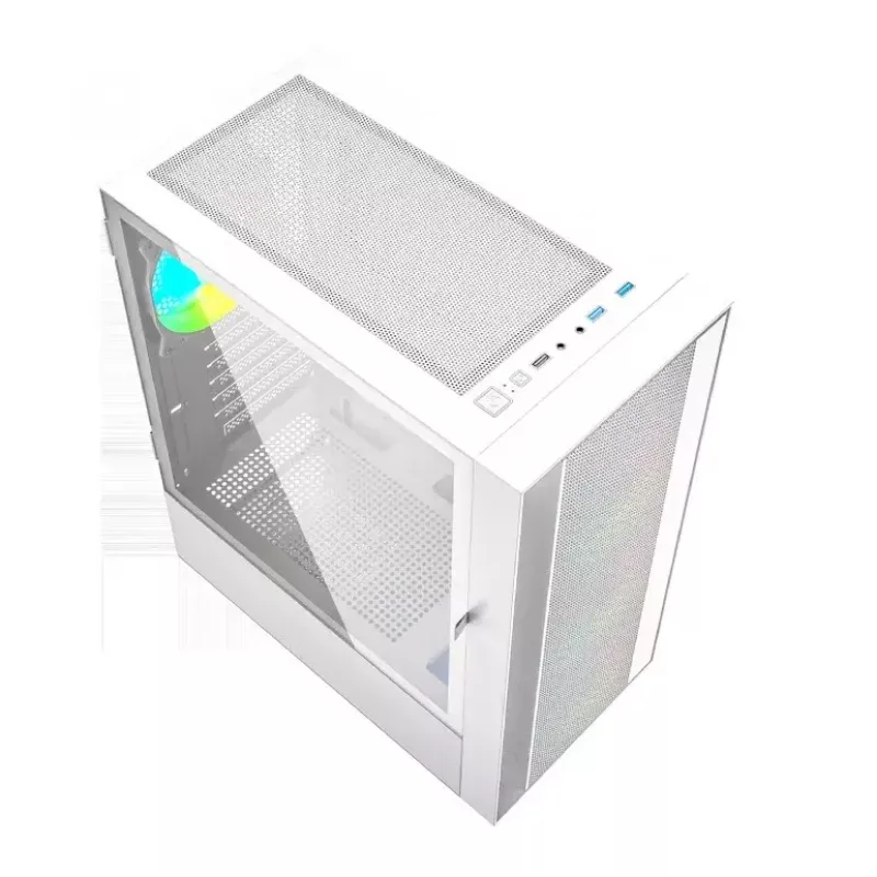 Caja de ordenador Fornax 4000 ARGB, ATX, blanca
