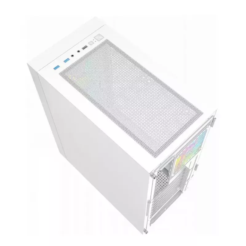 Caja de ordenador Fornax 4000 ARGB, ATX, blanca