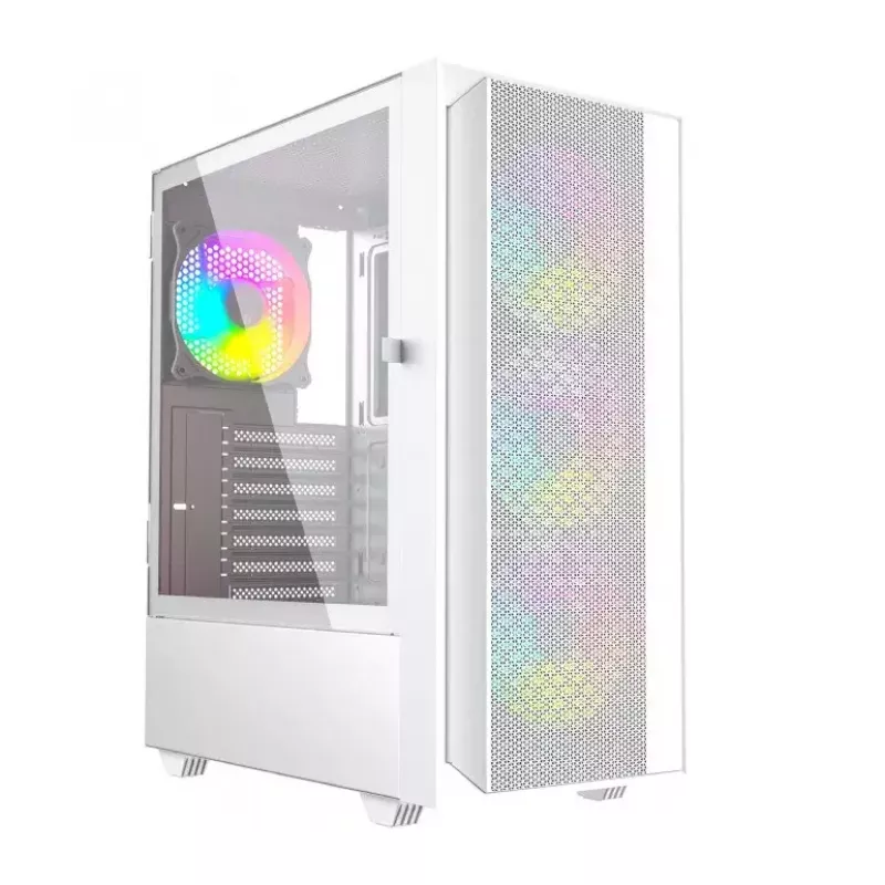 Caja de ordenador Fornax 4000 ARGB, ATX, blanca