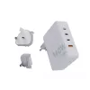 Cargador de viaje portátil GaN de 140W Xtorm XVC2140 con 3 conectores USB-C PD y cable USB-C de 2 m, blanco