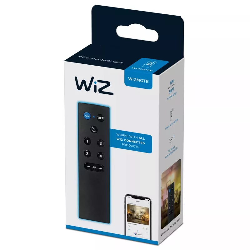 WiZ WiZmote mando a distancia inalámbrico Wi-Fi negro