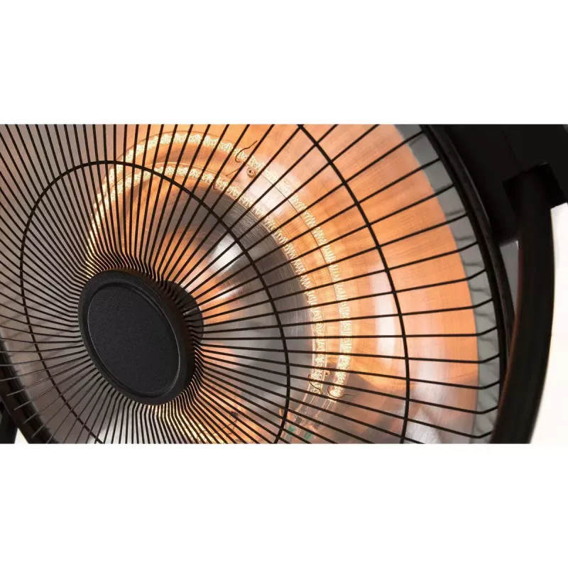 Calefactor eléctrico halógeno SUNRED Retro, 2100/900 W, para colocación en suelo en interiores, calienta hasta 17 m², negro/marrón