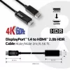 Cable CLUB3D DisplayPort 1.4 a HDMI 2.0b HDR, conector macho/conector macho, 2 m
