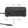 Estación de acoplamiento USB-C Quad DisplayLink CLUB 3D CSV-2542 — 2× DisplayPort 8K60Hz, 2× HDMI 4K60Hz, PD 100W, Ethernet 2.5G