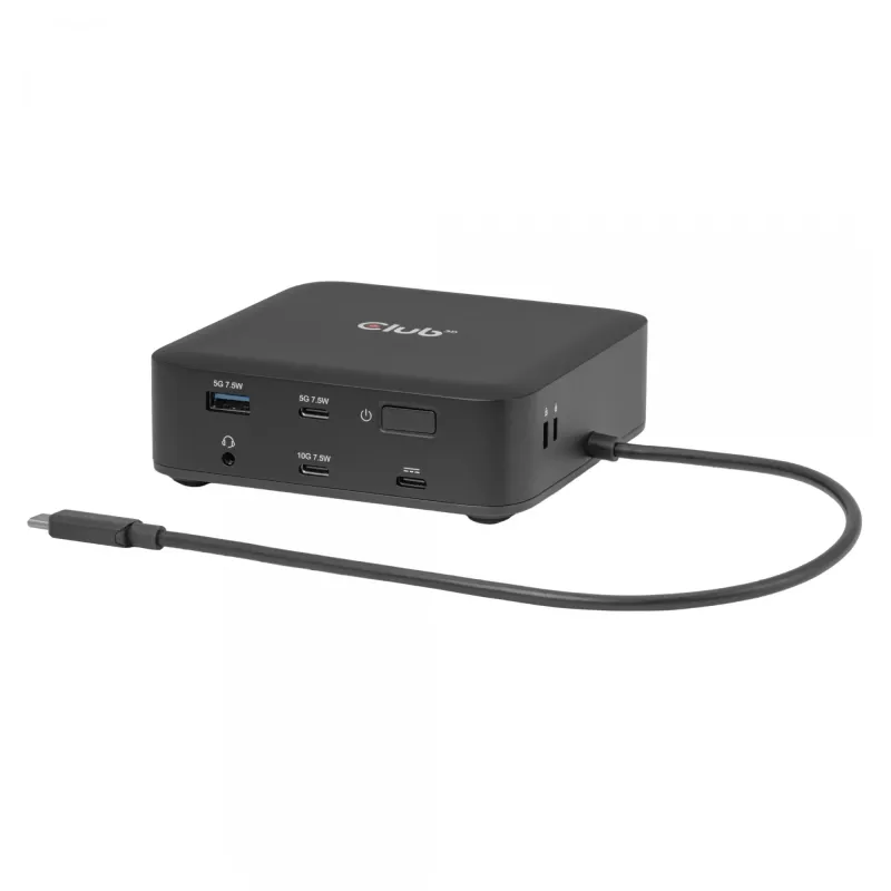 Estación de acoplamiento USB-C Quad DisplayLink CLUB 3D CSV-2542 — 2× DisplayPort 8K60Hz, 2× HDMI 4K60Hz, PD 100W, Ethernet 2.5G