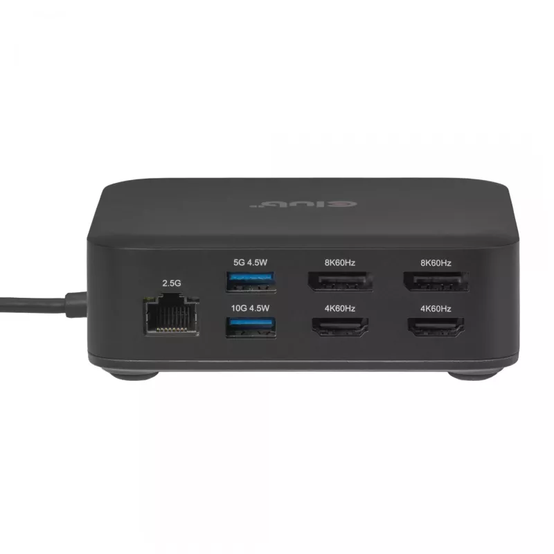 Estación de acoplamiento USB-C Quad DisplayLink CLUB 3D CSV-2542 — 2× DisplayPort 8K60Hz, 2× HDMI 4K60Hz, PD 100W, Ethernet 2.5G