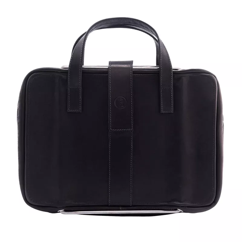 R-Go Tools bolsa para portátil R-Go Viva, piel, con soporte para portátil integrado, correa de hombro, 39,6 cm (15,6 inch), negro