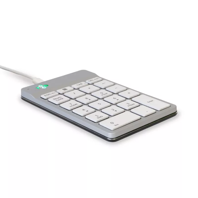 R-Go Tools teclado numérico R-Go Numpad Break, teclado numérico ergonómico con software de pausas, con cable, blanco