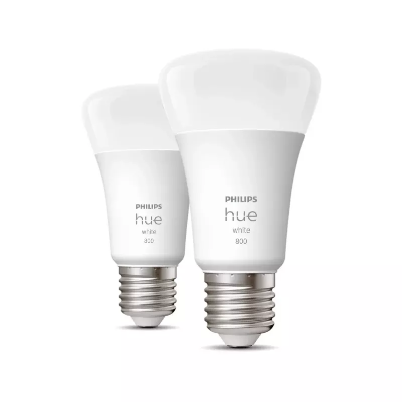 Philips Hue White A60 – E27 bombilla inteligente – 800 (pack de 2)