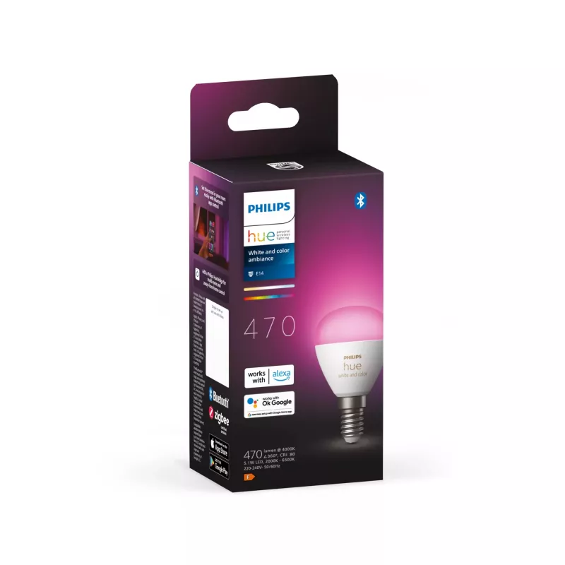 Lámpara inteligente Philips Hue White and Colour Ambience Lustre E14 Bluetooth Zigbee