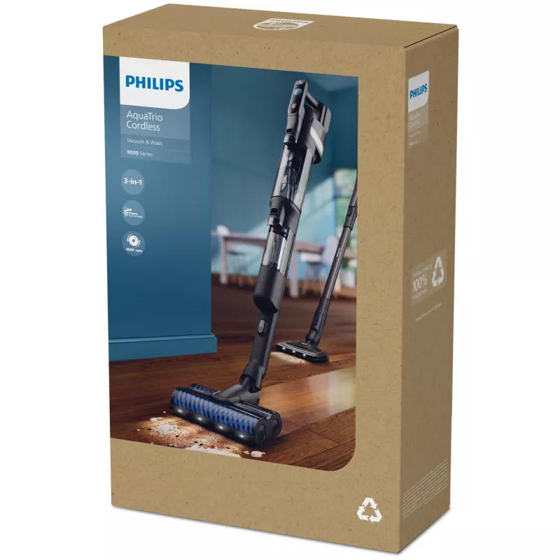Philips 9000 Series XW9463/11 Aspirador de escoba/escoba eléctrica Aspirador de escoba 2 en 1 Batería Húmedo y seco Sin bolsa 150 W Negro