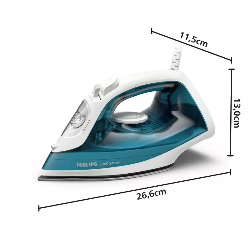 Plancha de vapor Philips DST2010/90 — 2000 W, depósito de agua de 0,25 l, suela antiadherente, cable de 1,9 m