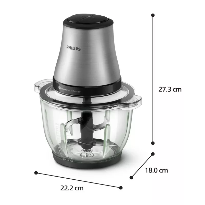 Philips 3000 Series HR1503/00 picadora eléctrica 2 L 500 W Acero inoxidable