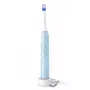 Cepillo de dientes eléctrico recargable Philips Serie 6100 HX7406/01, adultos, cepillo de dientes sónico, cuidado diario, sensitive, 62000 movimientos por minuto, azul, 2 min, 4 x 30 s