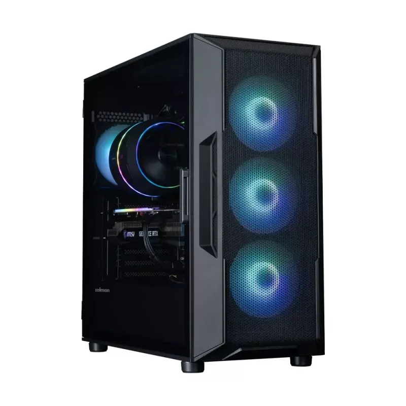Caja para PC ZALMAN i3 NEO V2, torre Mid, ventiladores ARGB x4, negra