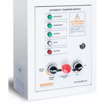 Conmutador automático DAEWOO ATS15-230GDA, 230 V, 50 Hz, montaje en pared, acero inoxidable, 5 kg